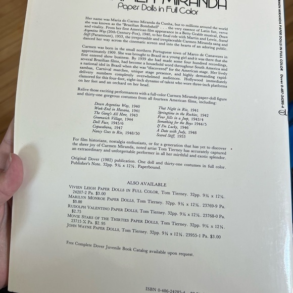 Tom Tierney Carmen Miranda Paper Dolls in Full Color - Picture 8 of 8